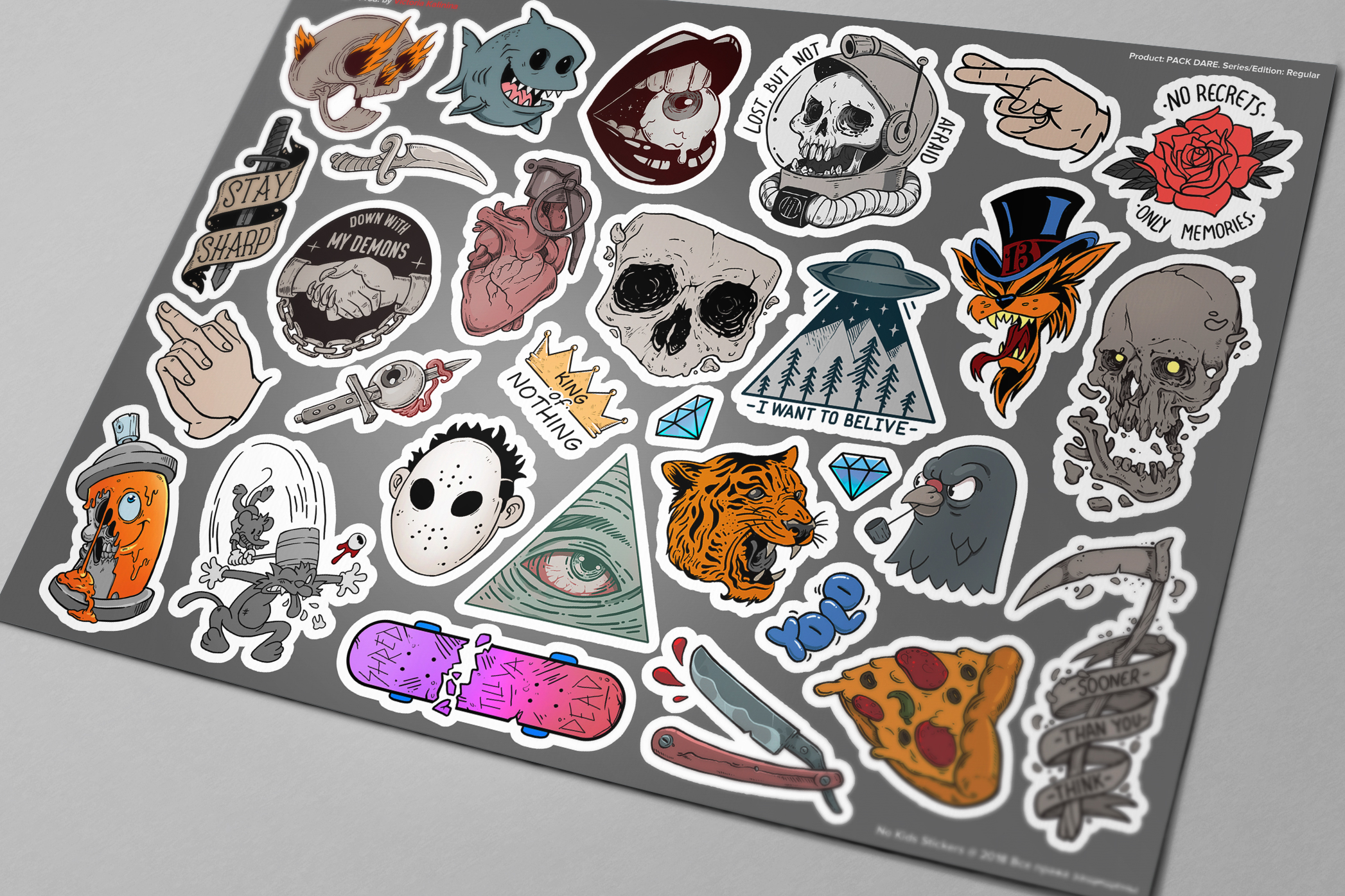 Kingsmustrise stickers